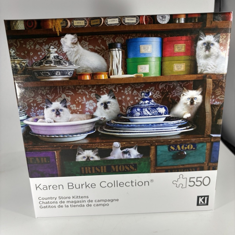 KI Puzzle 550 Pieces Kate Burke Collection Jigsaw Puzzle Country‎ Store Kittens